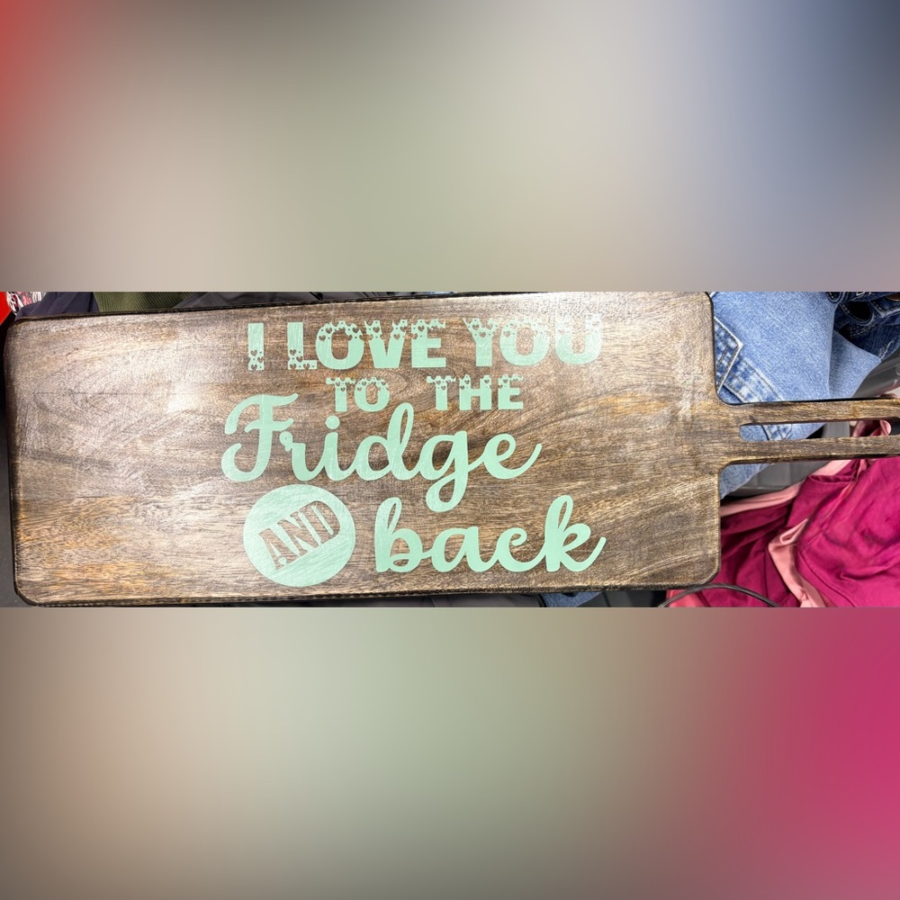 Mint Green and Brown cutting board Wall Decor Sign